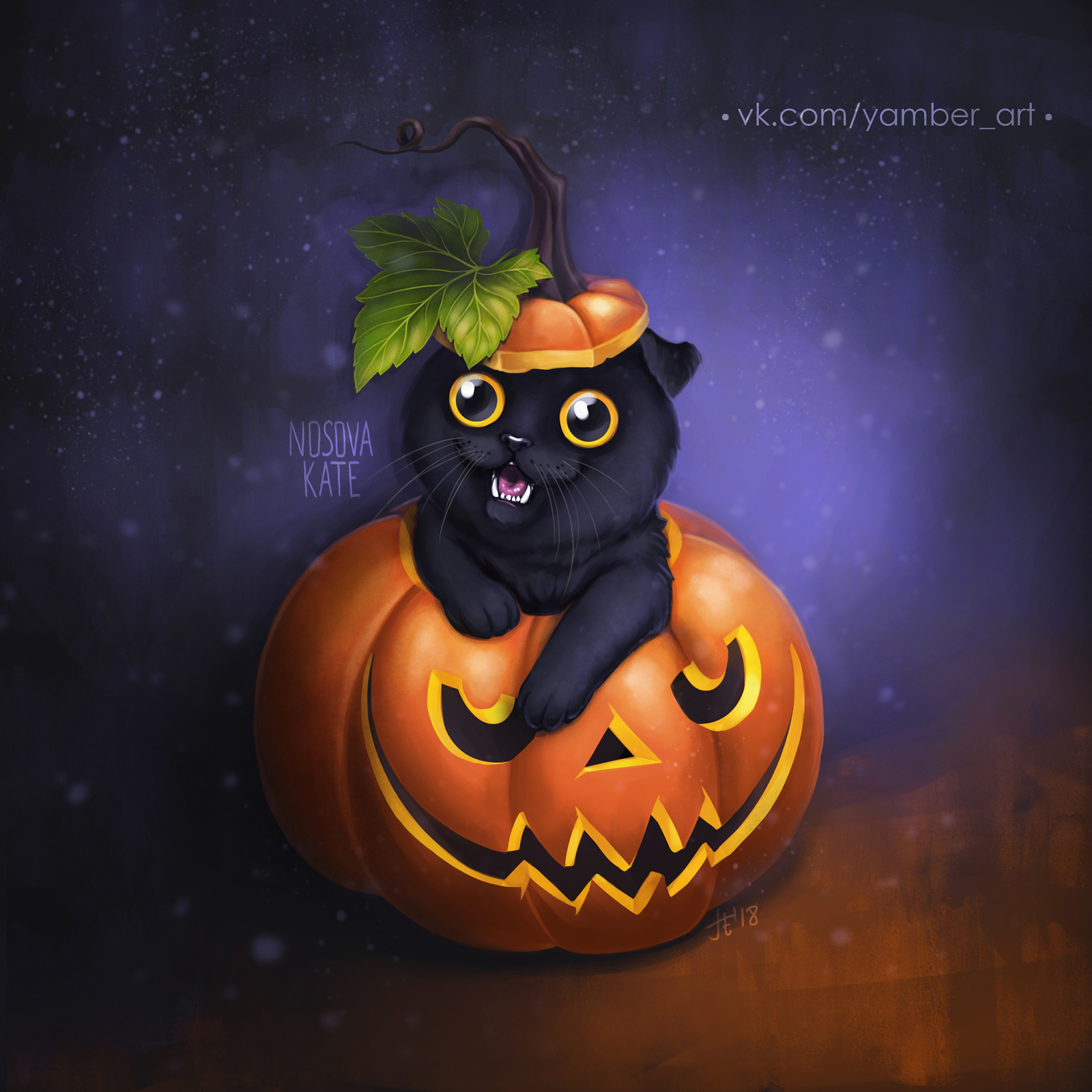 cat in a pumpkin - My, cat, Pumpkin, , Art, Digital drawing, Video, Drawing, Halloween, Stages