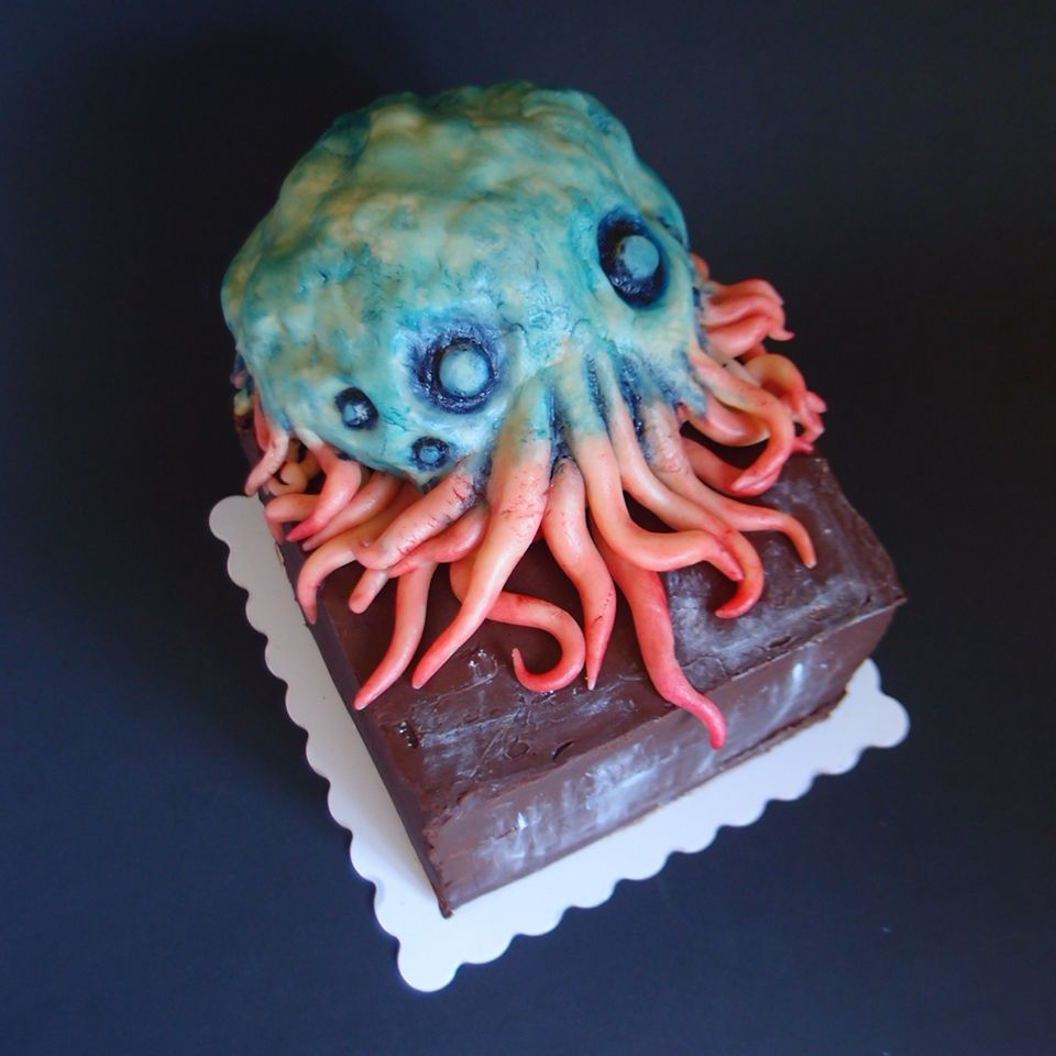 Halloween Cake - My, Cthulhu, Cake, With your own hands, Howard Phillips Lovecraft, Tentacles