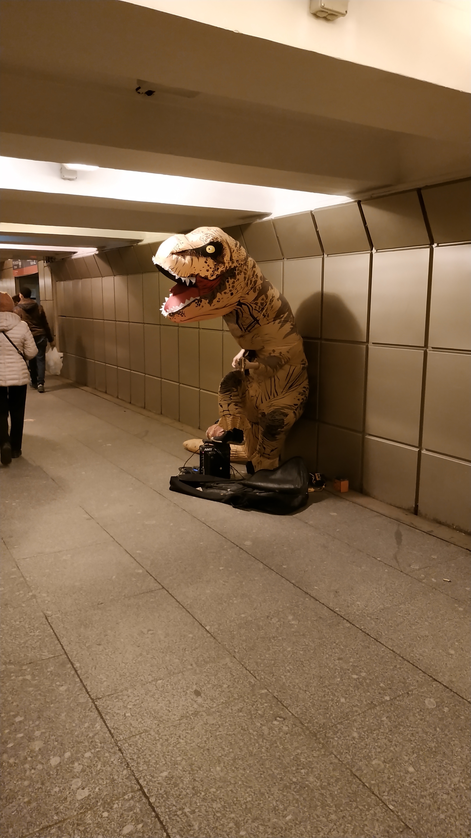 When you're trying not to die of hunger - Dinosaurs, Street musicians, Kupchino, Longpost, Saint Petersburg