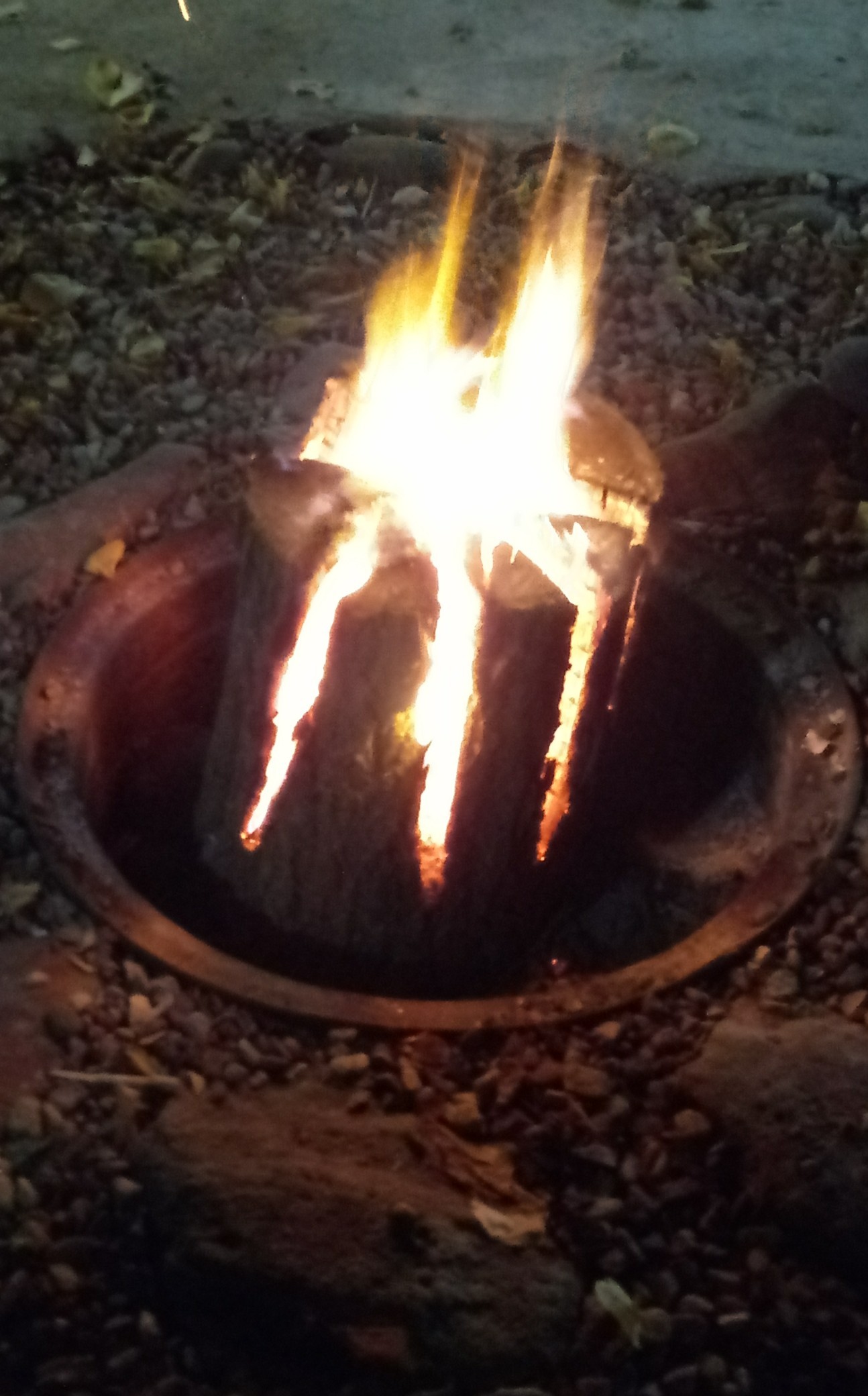 Finnish candle in the Kuban village - My, Kuban, Bonfire, Finnish candle, Longpost