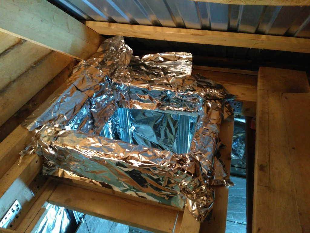 Installation of a fireplace stove in a small house in the country. - My, Bake, Fireplace, , Foil, Cotton wool, Longpost