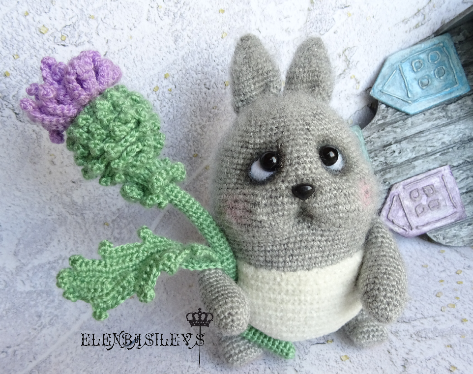 Totoro - My, Knitted toys, My neighbor Totoro, Thistle, Needlework without process, Crochet