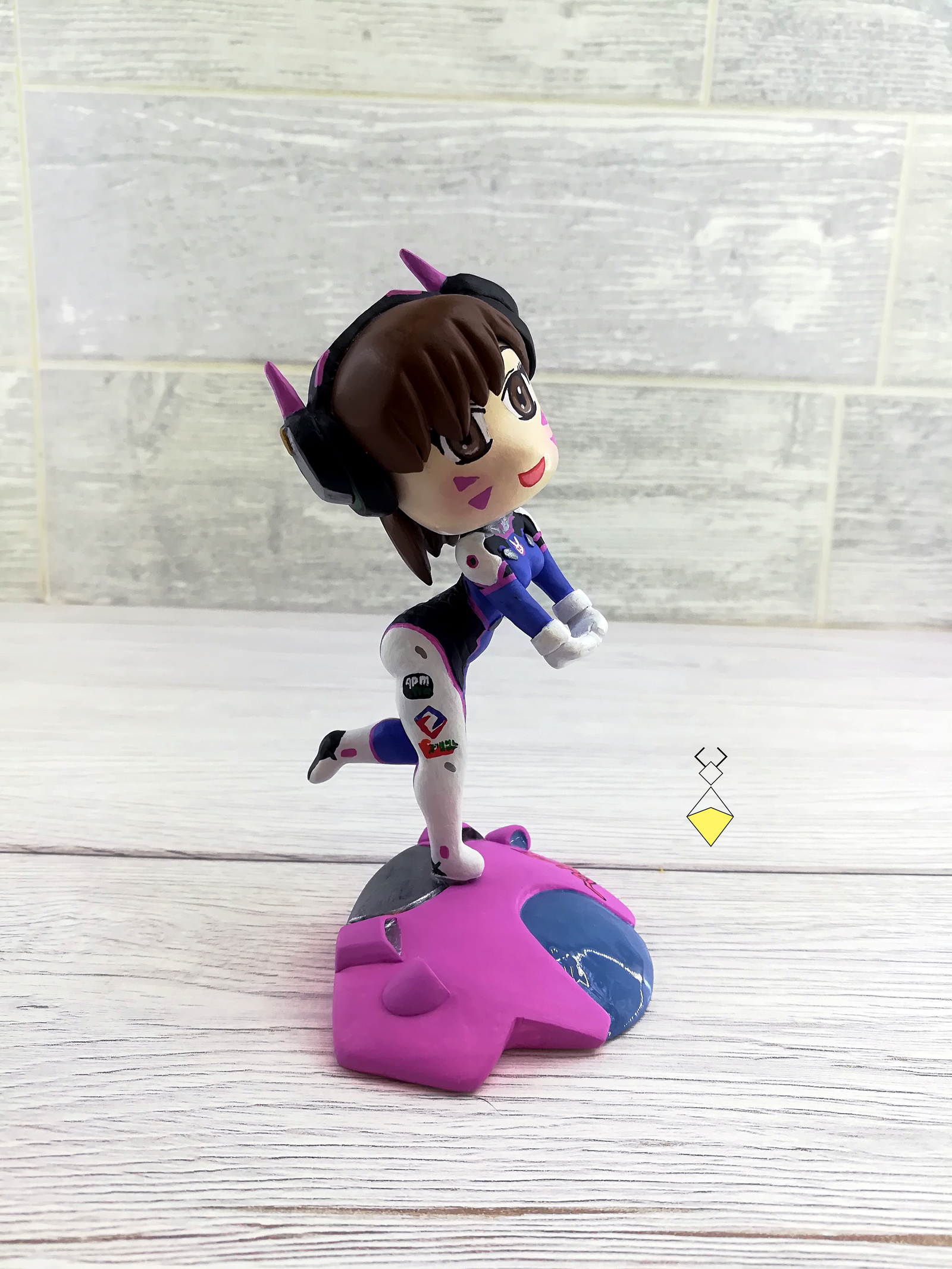 D.Va Overwatch chibi figurine (handmade) - My, Dva, Overwatch, Blizzard, Needlework without process, Blizzcon, Chibi, Figurine, Statuette, Longpost, Figurines