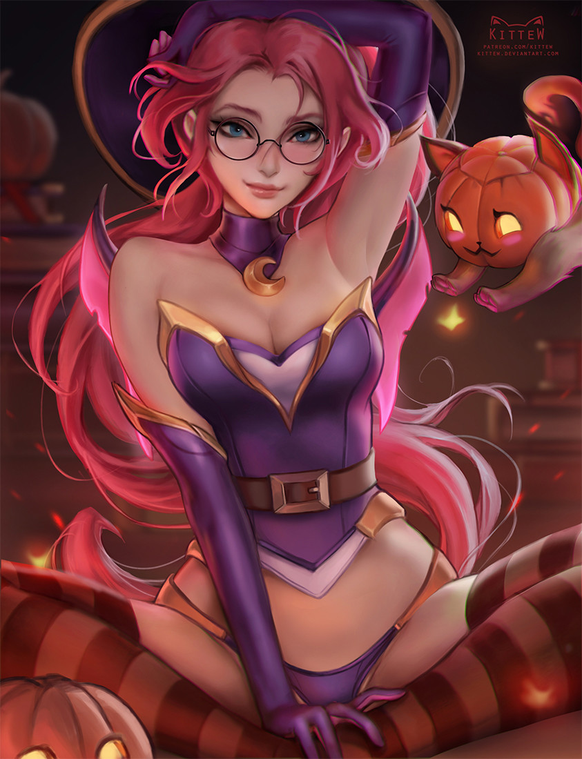 Halloween Janna - Art, League of legends, Janna, Kittew, Halloween, 