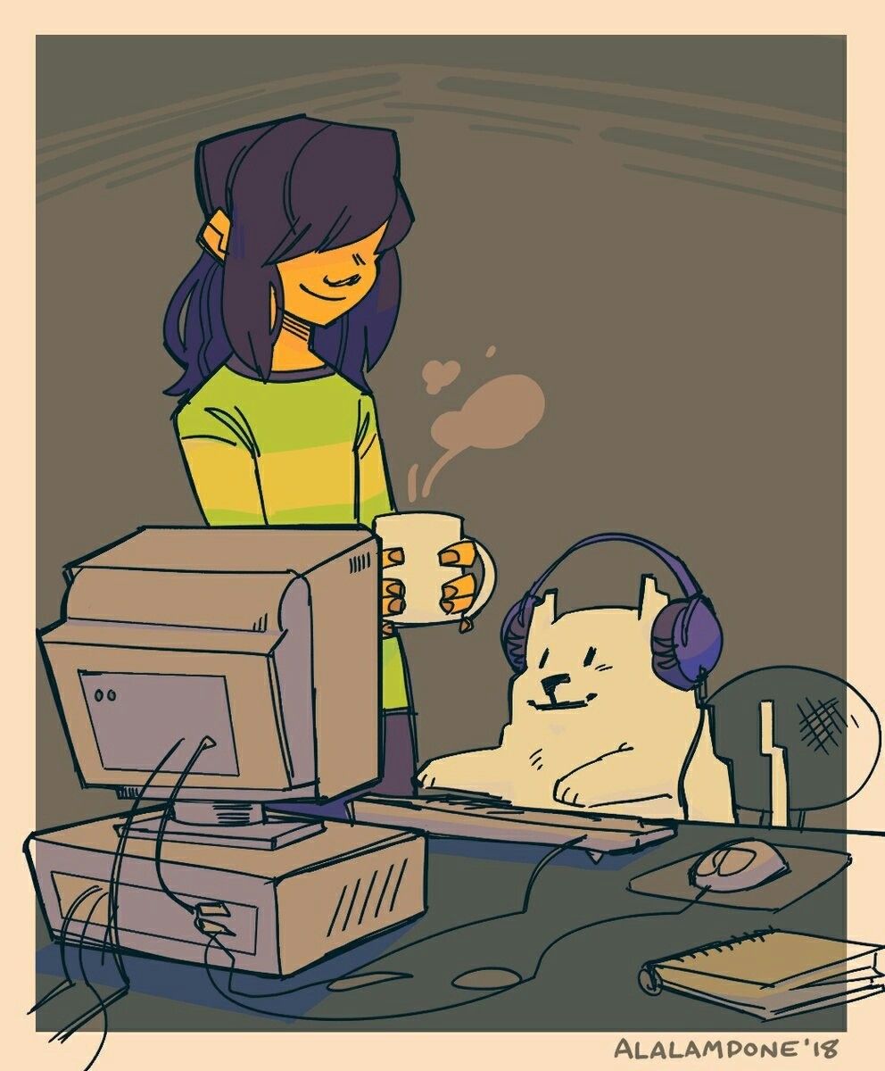 Dog says he's working on a game. - Undertale, Deltarune, Kris, Toby Fox, Art