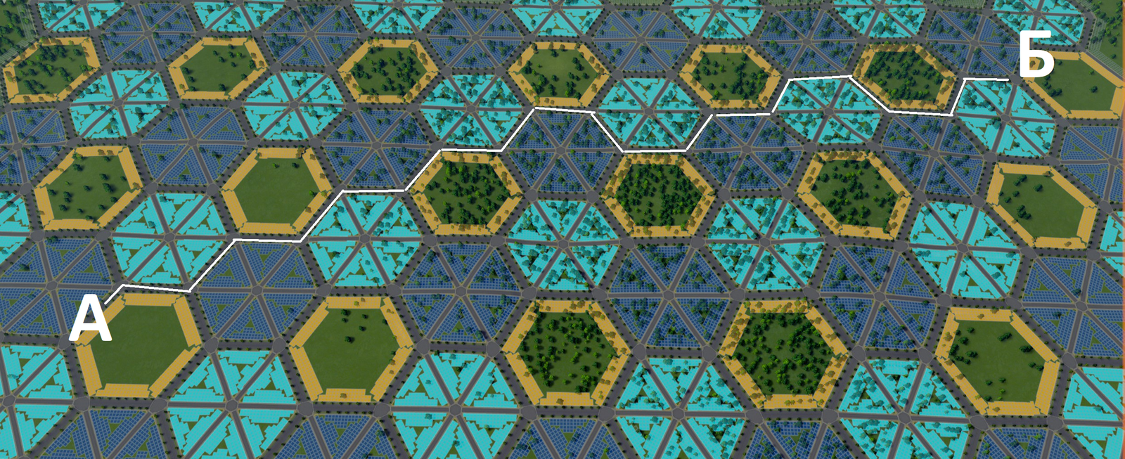 Hexagon traffic - My, Hexagon, The street, Building, Simulator, , Cities: Skylines, The strength of the Peekaboo, Simcity