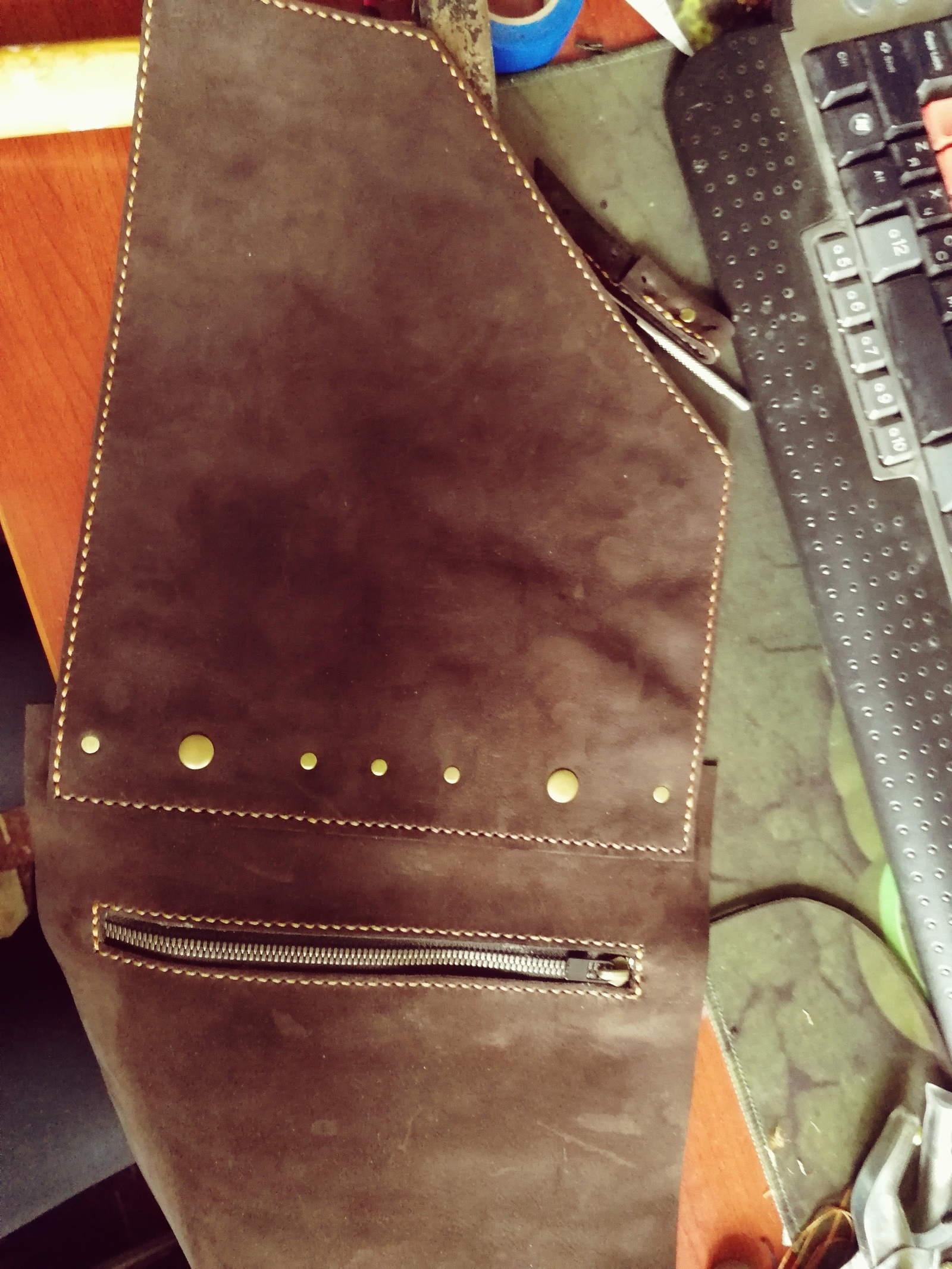 Men's leather bag. - My, , Сумка, Leather products, With your own hands, Handmade, Longpost