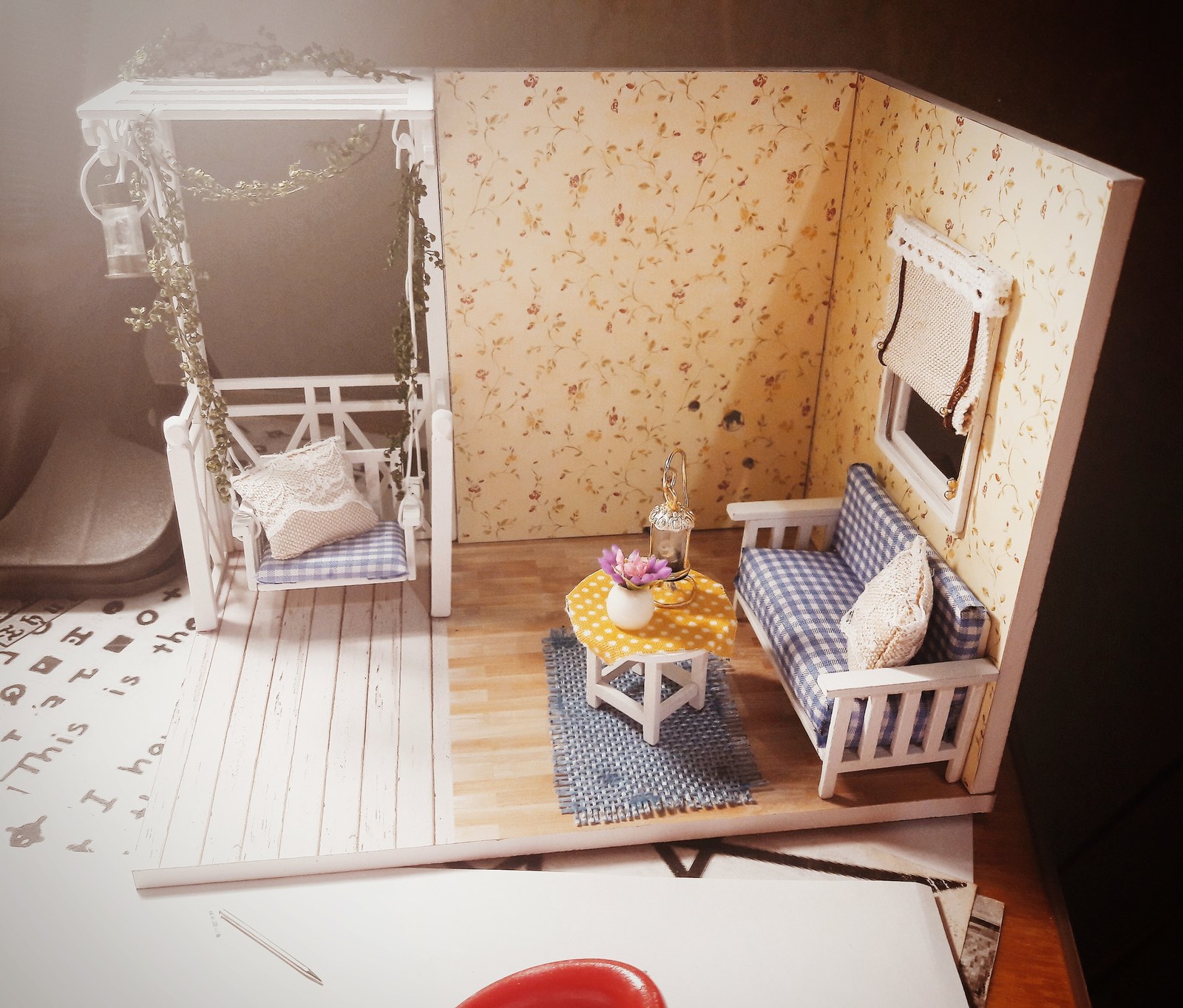 DIY house cat house - My, Miniature, Author's toy, AliExpress, Lamp, Longpost