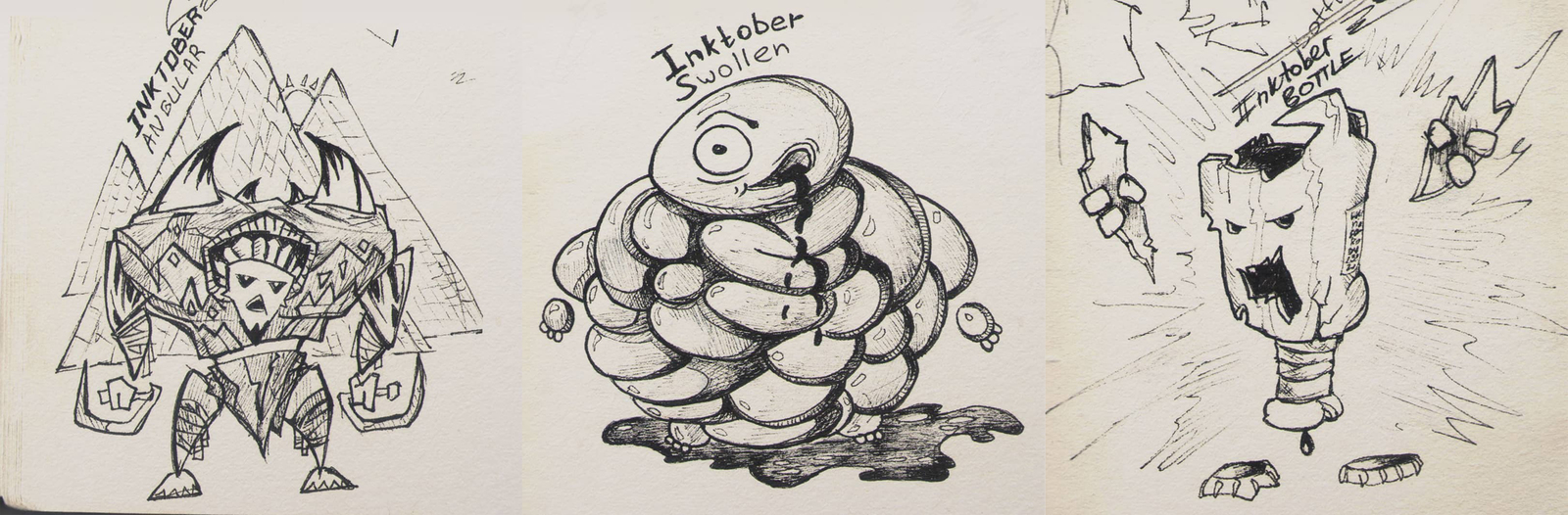 Скетчи для Inktober 2018 - Моё, Скетч, Скетчбук, Inktober, Inktober2018, Рисунок ручкой, Традиционный арт, Персонажи, Длиннопост, Рисунок