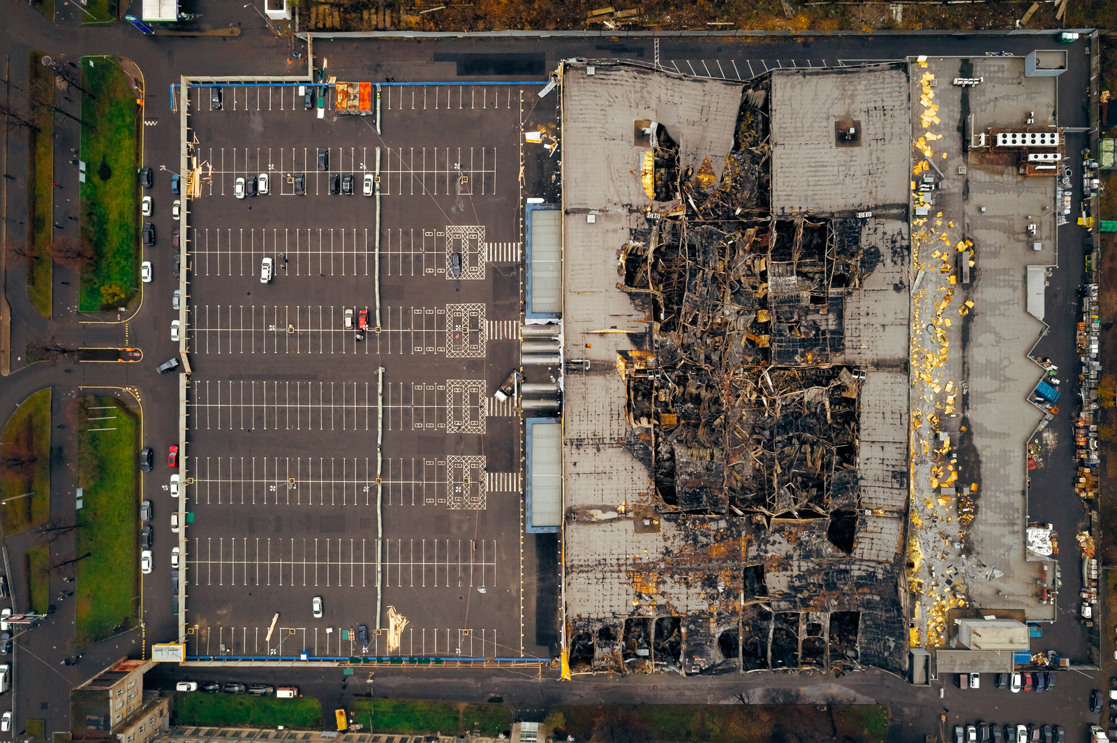 Burnt tape on the bypass - My, ribbon, Aerial photography, Saint Petersburg, Obvodny Canal, Fire, Video, Longpost