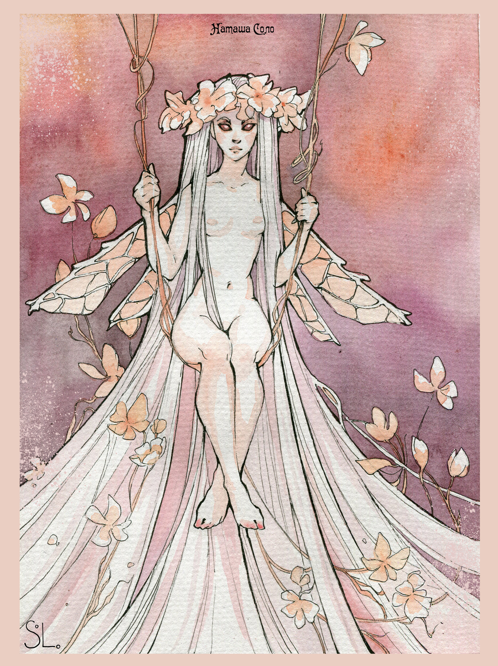 Watercolor fairy tales (winter cards) - NSFW, My, Winter, Postcard, , Watercolor, Longpost, Art, Drawing, Chimera