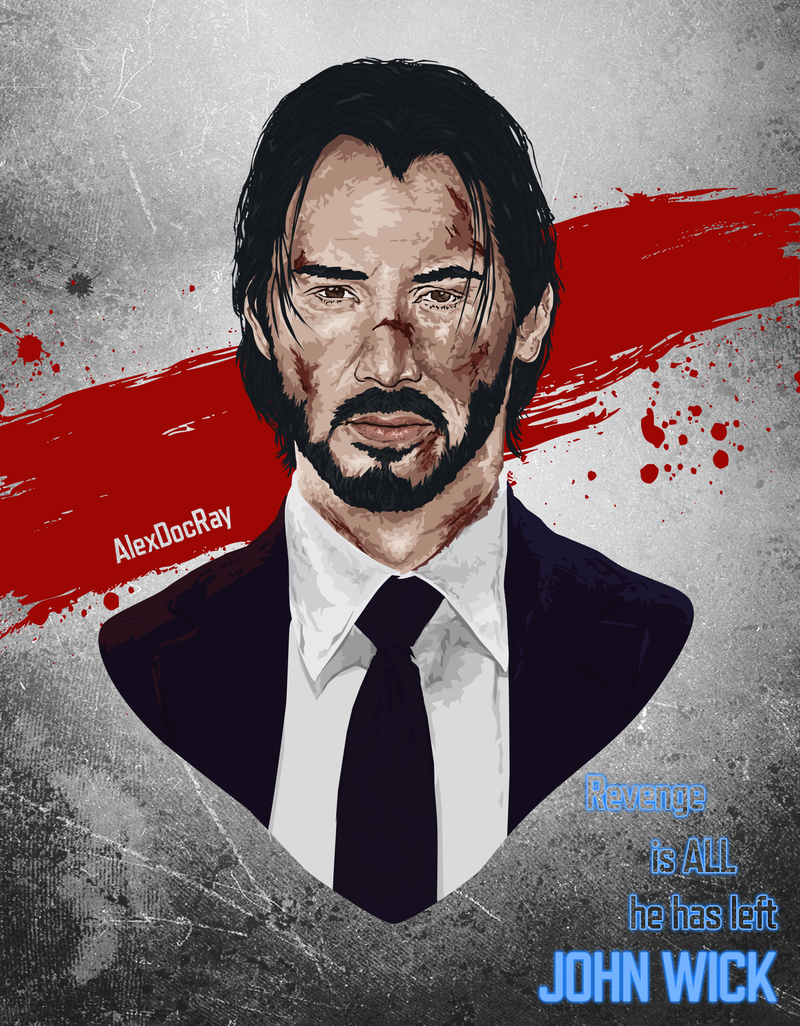 John Wick - My, John Wick, Keanu Reeves, Drawing, Art