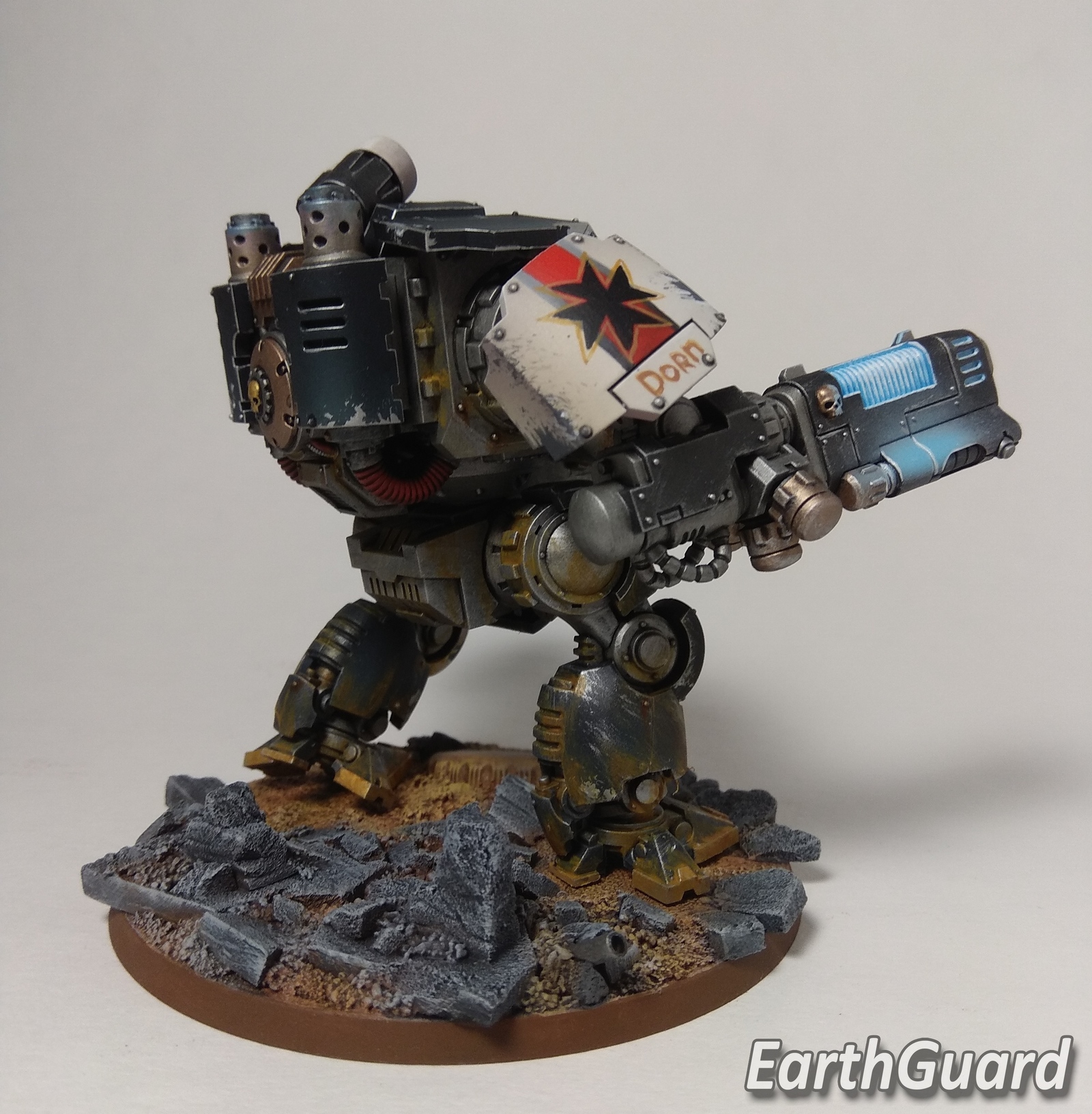 Black Templars Primaris Redemptor Dreadnought [Warhammer 40,000] - My, Wh miniatures, Longpost, Miniature, Warhammer 40k, Painting miniatures, Primaris space marines, Black templars