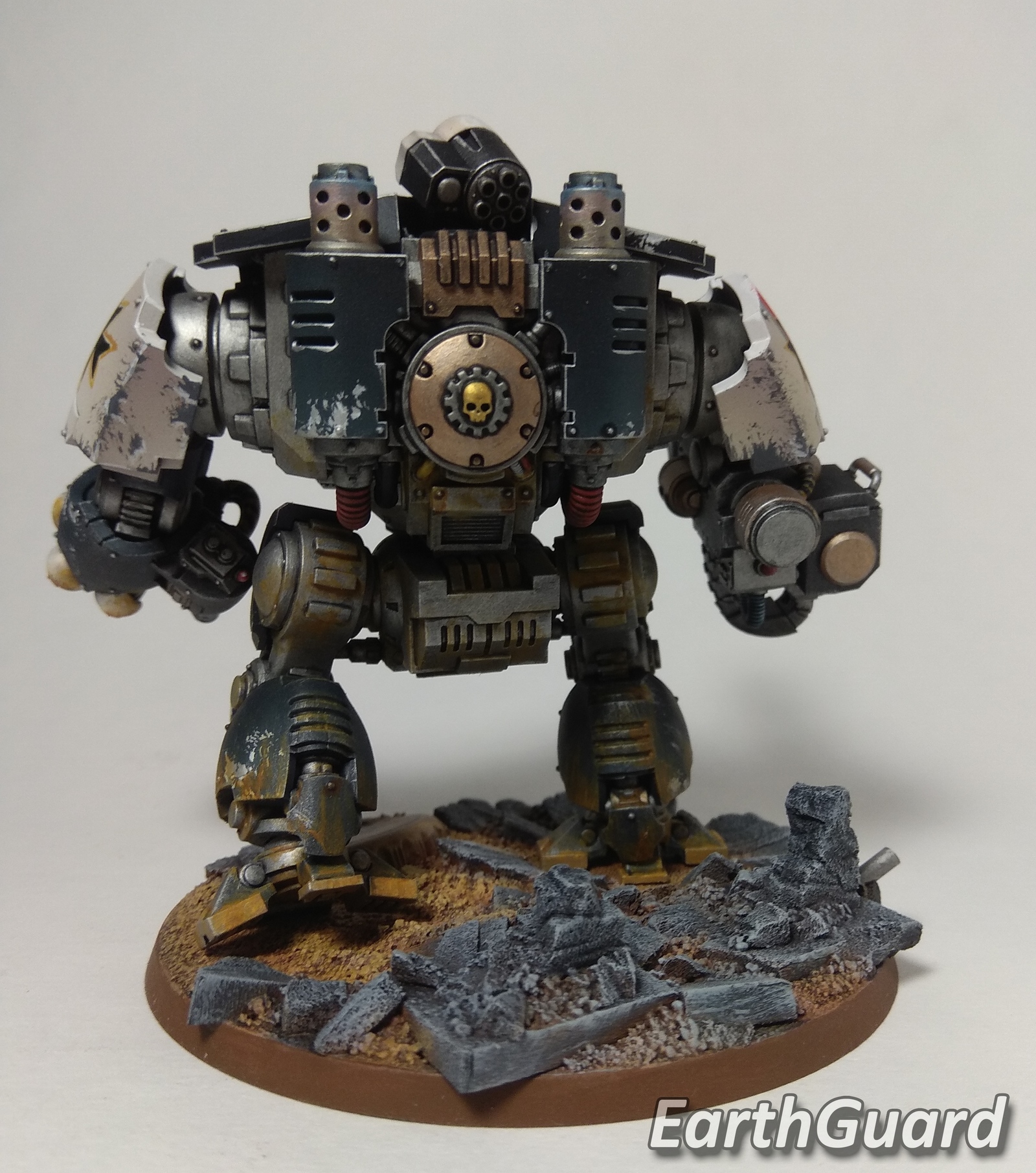 Black Templars Primaris Redemptor Dreadnought [Warhammer 40,000] - My, Wh miniatures, Longpost, Miniature, Warhammer 40k, Painting miniatures, Primaris space marines, Black templars