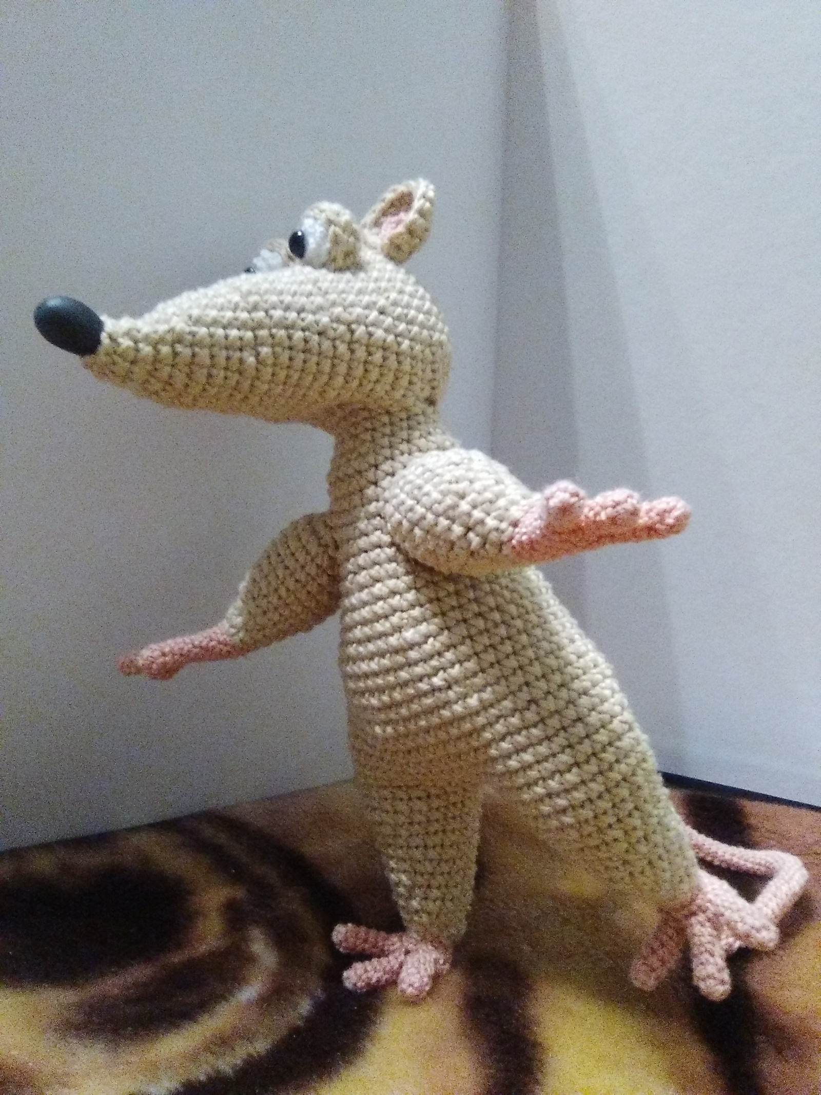 Rat :) - My, Knitted toys, Needlework with process, Needlework, Longpost