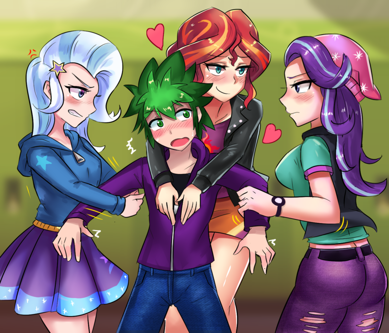 He's Mine! - My Little Pony, Equestria Girls, Хуманизация, Spike, Trixie, Starlight Glimmer, Sunset Shimmer, Tzc