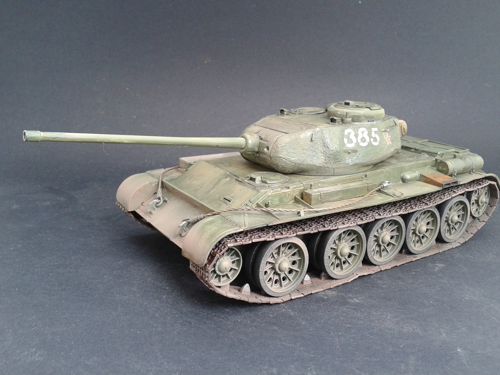 Model of the Soviet T-44 tank from Miniart in 35th scale. - My, Stand modeling, Tanks, Interior, Longpost