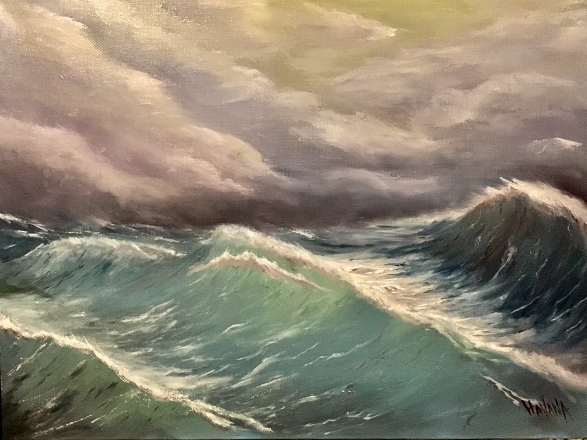 Storm - My, Sea, Storm, Lovecraft, Howard Phillips Lovecraft, Butter, Oil painting, Painting