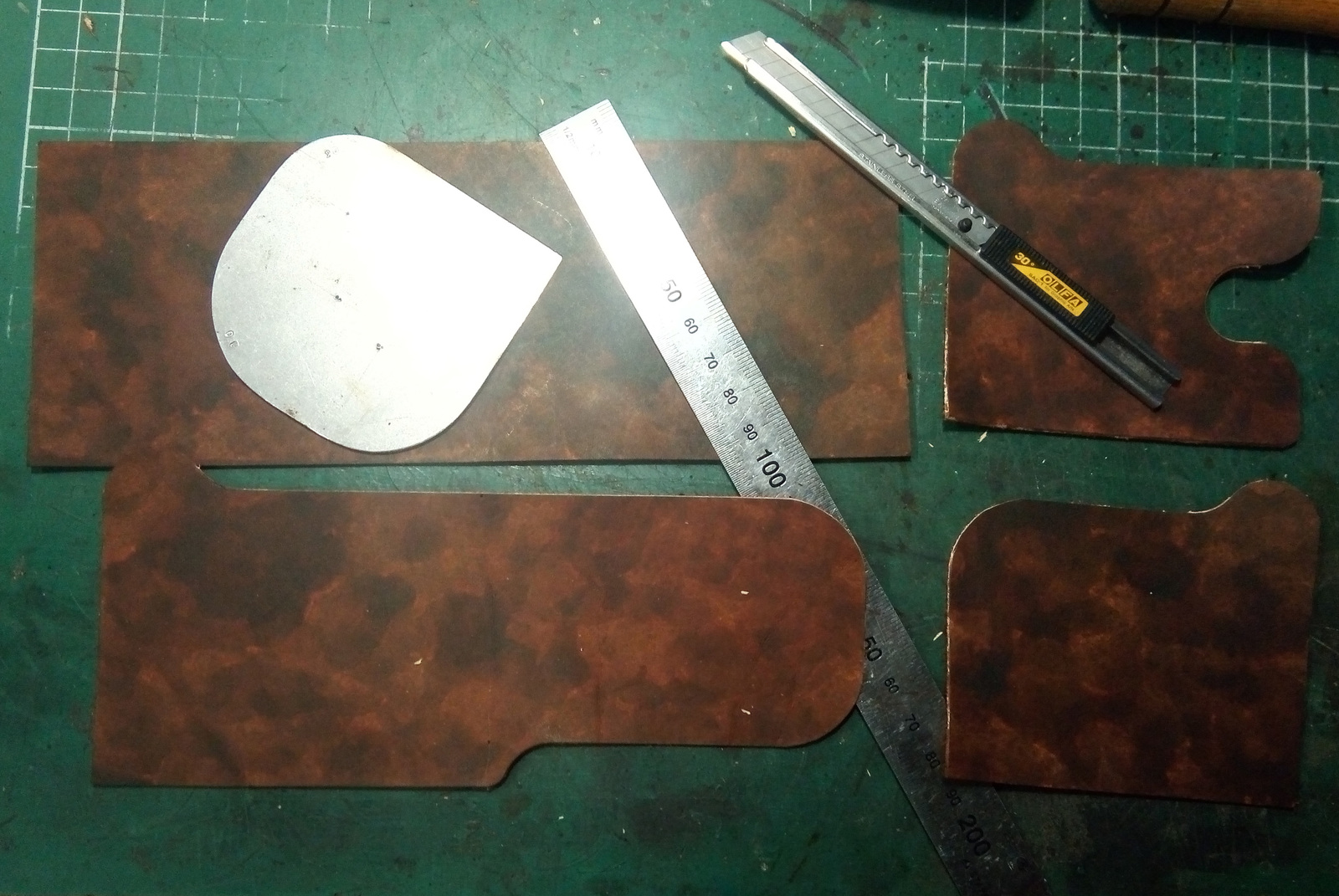 Simple bifold + process pieces - My, Leather craft, Handmade, Leather, Wallet, Needlework with process, Longpost