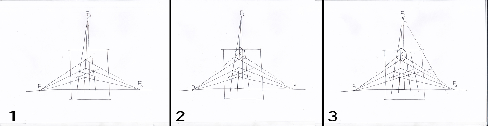 How to learn to draw? Perspective with three vanishing points. - My, Drawing lessons, Painting, Curved Line, Drawing, , Longpost, Video