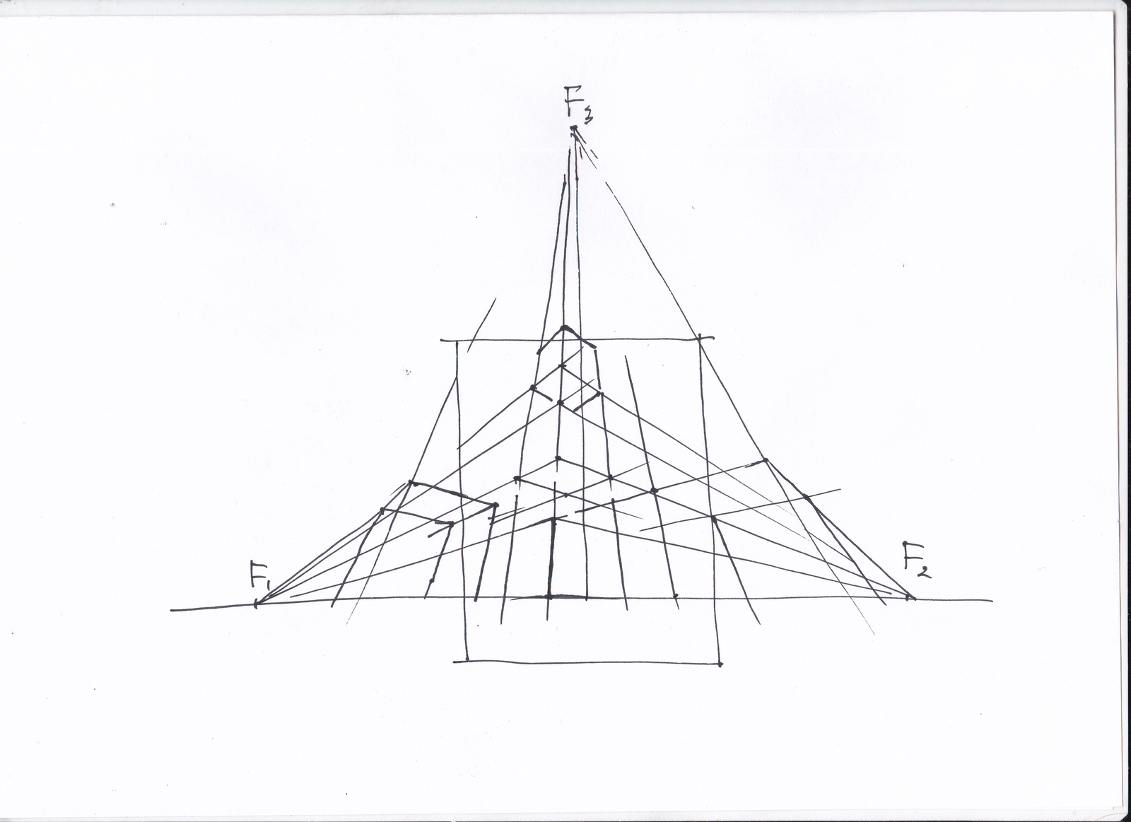 How to learn to draw? Perspective with three vanishing points. - My, Drawing lessons, Painting, Curved Line, Drawing, , Longpost, Video