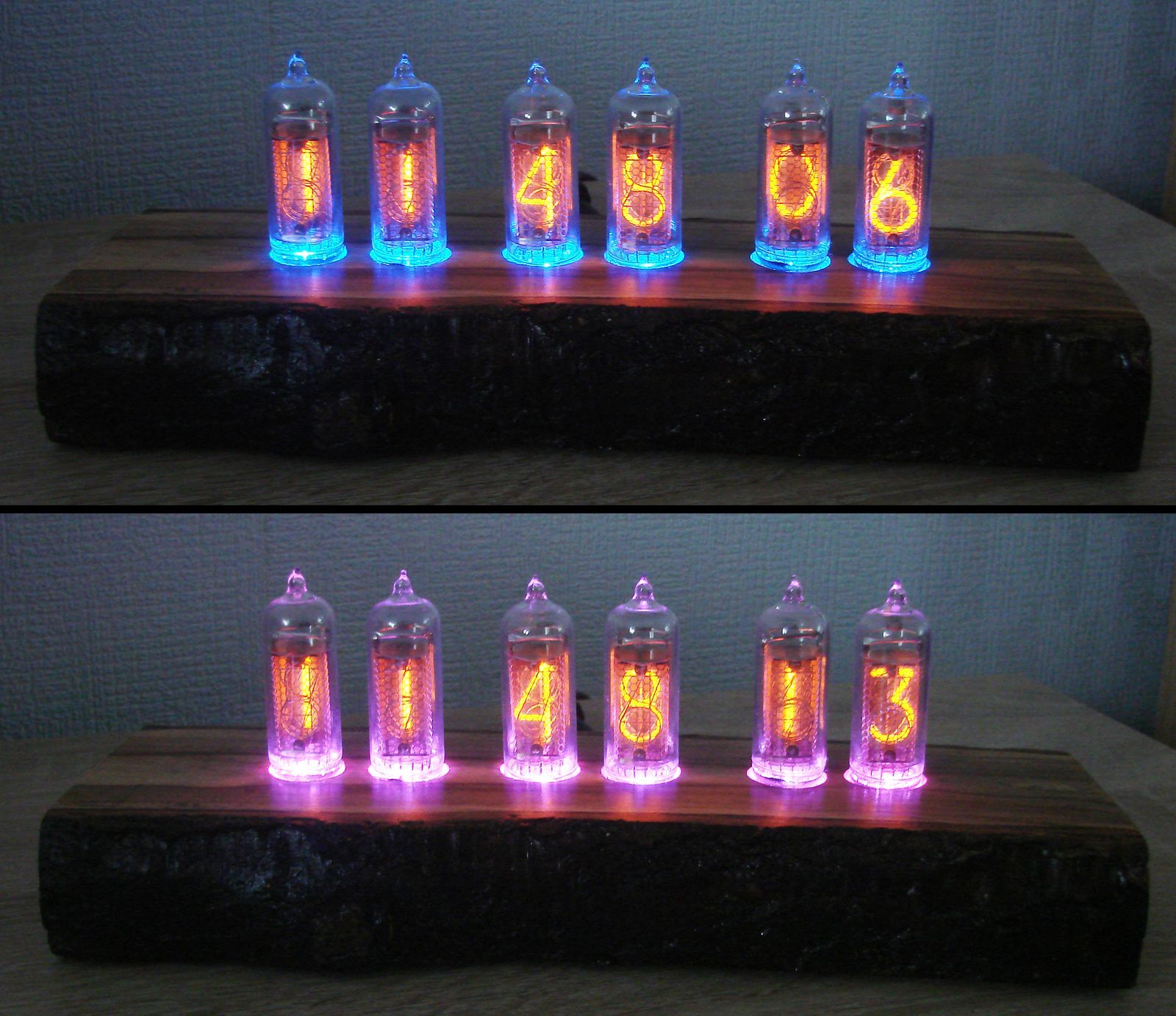 Ascetic watches on gas discharge indicators or Nixie Clock - My, Watches on the GRI, In-14, , Vacuum tubes, Nixie clock, Clock, Longpost, , Lamp clock