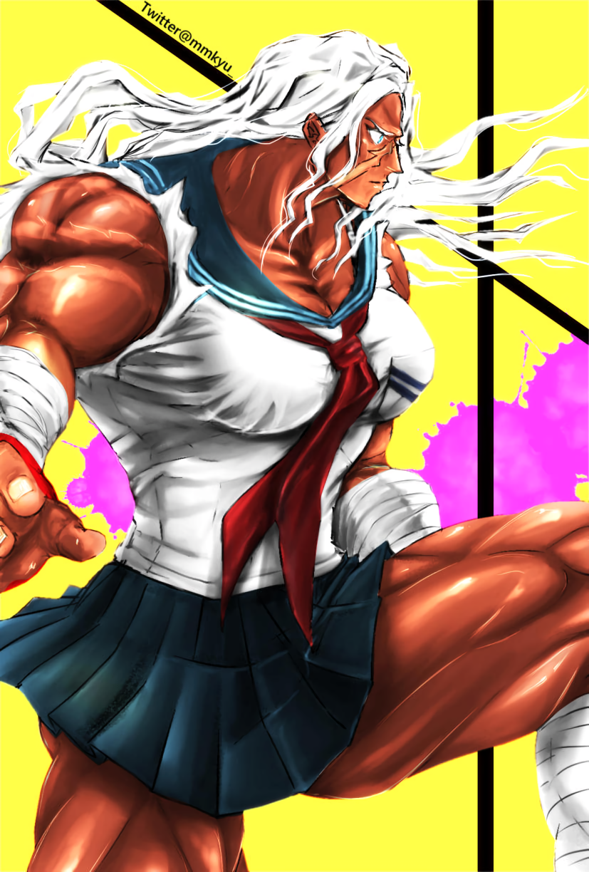 Sakura Ogami - Mmkyu, Art, Strong girl, Sleep-Sleep, Danganronpa, , Anime, Anime art