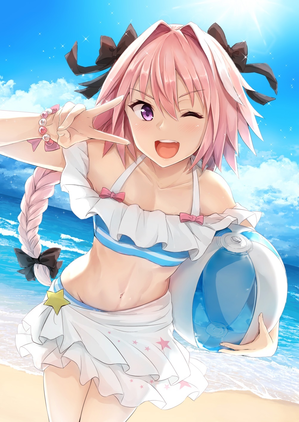 Beach Astolfo - Its a trap!, Astolfo, Fate apocrypha, Fate, Anime, Anime ar...