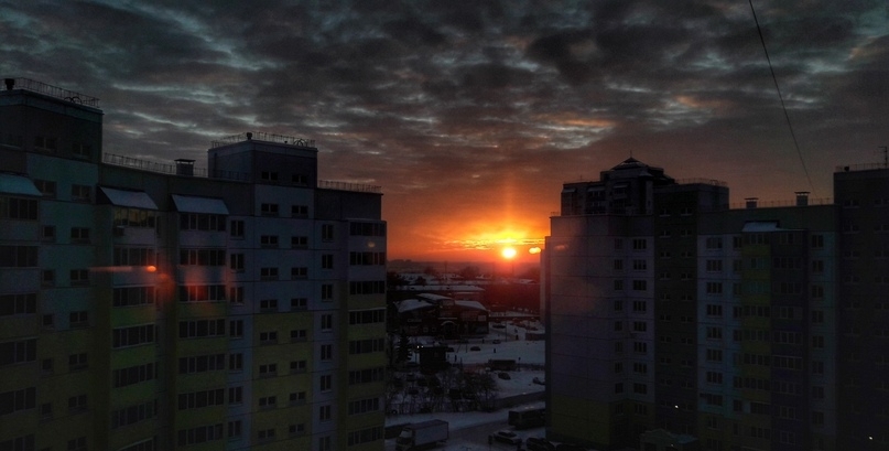 Фантастический рассвет, сегодня в Омске - Омск, Рассвет, Фотография, Природа, Россия, Утро, Красота