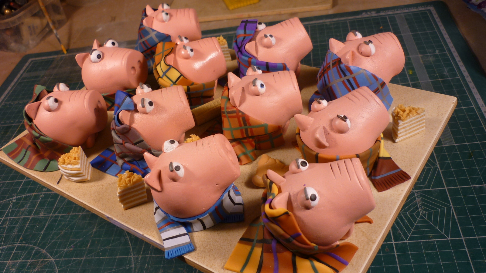 Pigs - My, Needlework without process, Polymer clay, Longpost