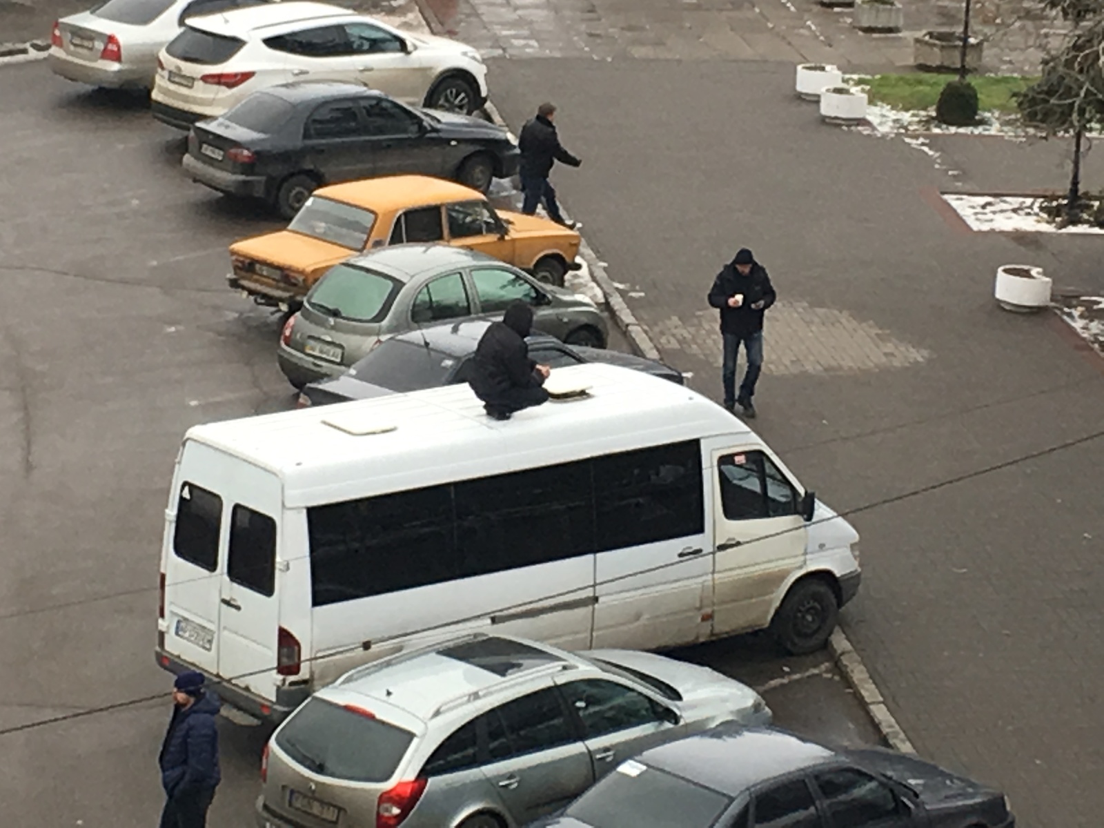 Squatting at the bus stop is no longer a trend - My, Gopniks, Minibus, Zaporizhzhia, Squat, Longpost