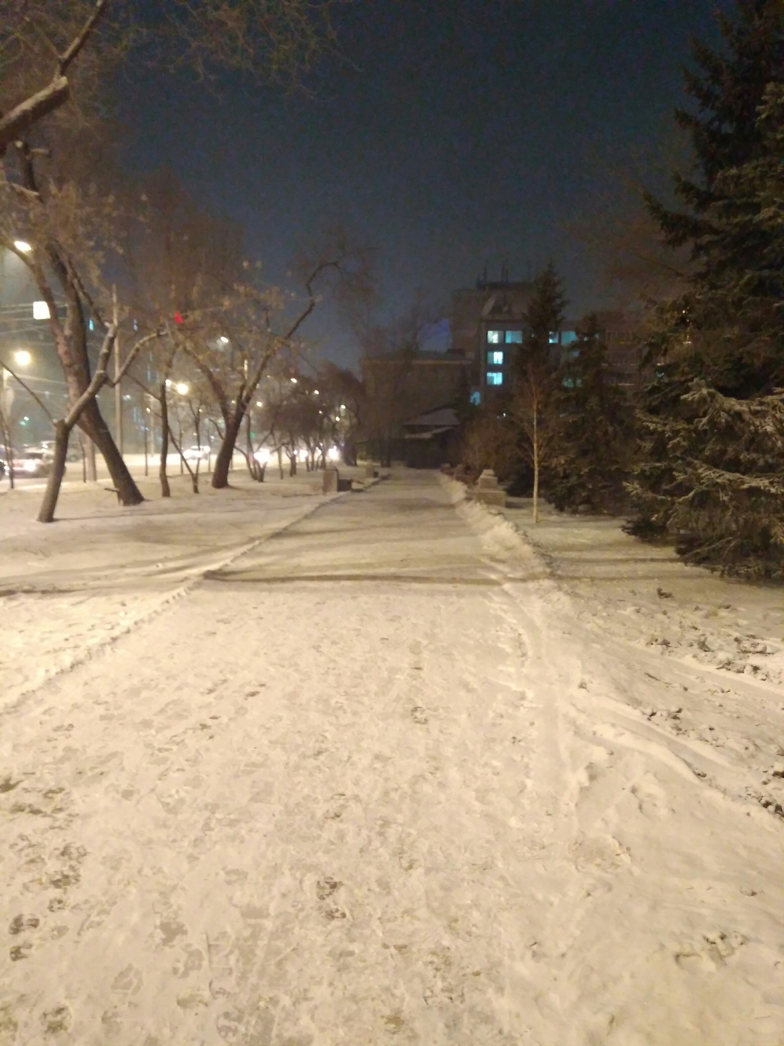 At - 30 I slap through the puddles ... - My, Krasnoyarsk, Snow, Longpost