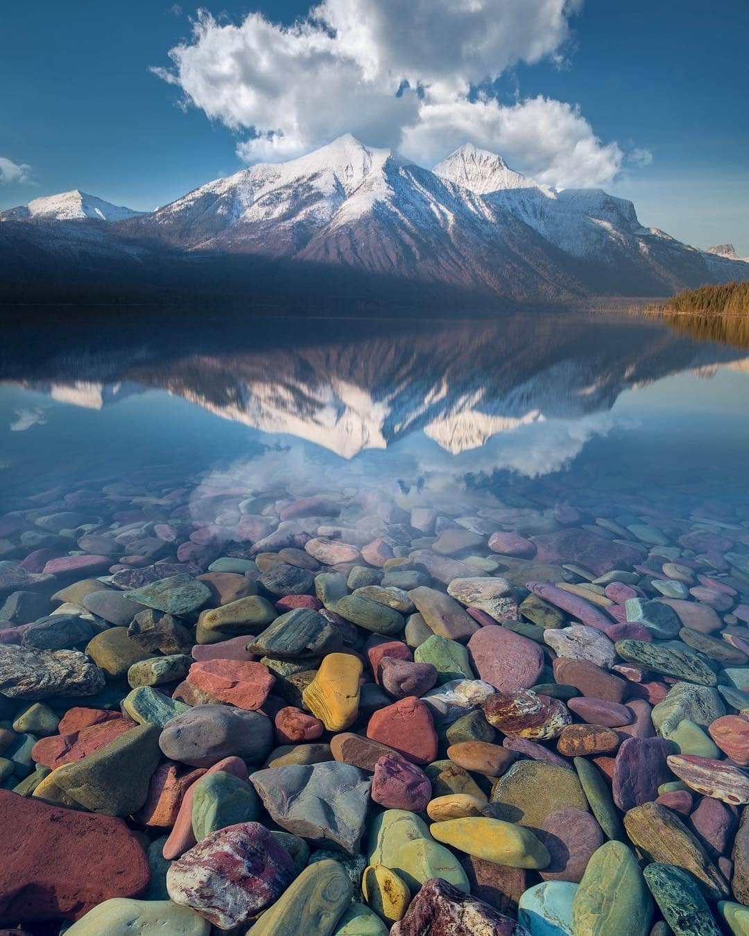 Colored rocks of Lake McDonald - The photo, Lake, A rock