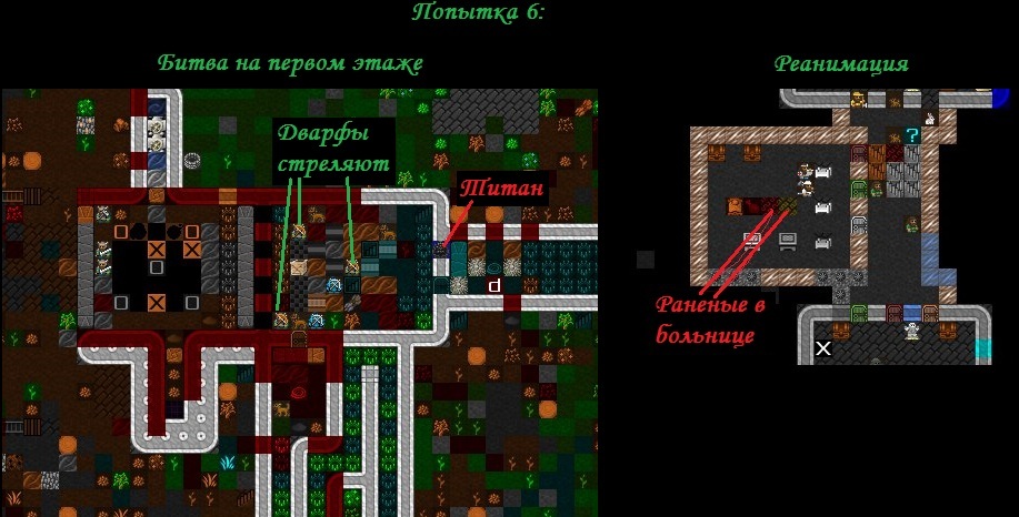 How I built pixel art in Dwarf Fortress. Part 7: Titan Invasion. - My, Computer games, Dwarf fortress, Leitstream, Mat, Longpost, Images