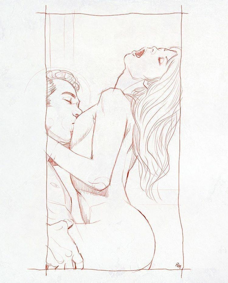 Erotic sketches - NSFW, Sketch, Sketch, 18+, Hand-drawn erotica, Erotic, Longpost