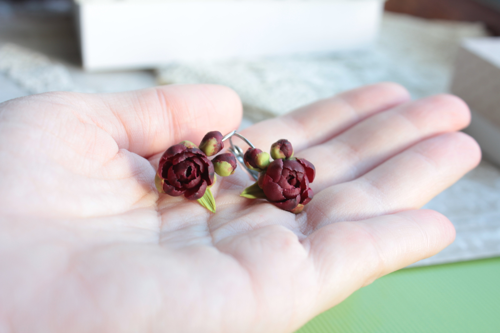 Miniature peonies are molded by hand from baked polymer clay. - My, Polymer clay, Polymer floristry, With your own hands, Handmade, Creation, Лепка, Needlework without process, Longpost