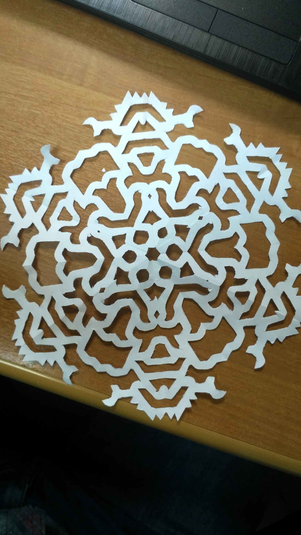 Snowflake from sheet A4. - My, Snowflake, Paper products, With your own hands, Longpost