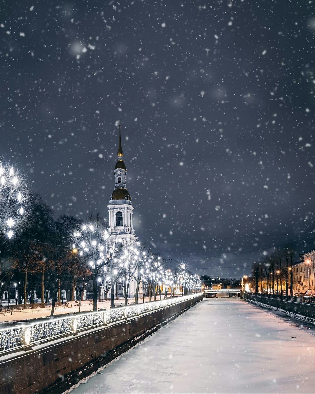 On the embankment of the Kryukov Canal, St. Petersburg - Saint Petersburg, The photo, Russia, beauty, Winter, Snow, Church, Religion, Longpost