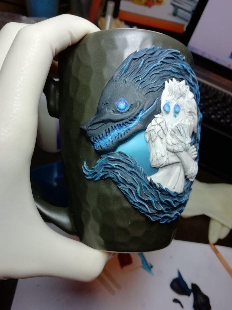 Birth Kindred from League of Legends - My, , Kindred, League of legends, Кружки, Polymer clay, Needlework with process, Handmade, Handmade, Longpost, Mug with decor