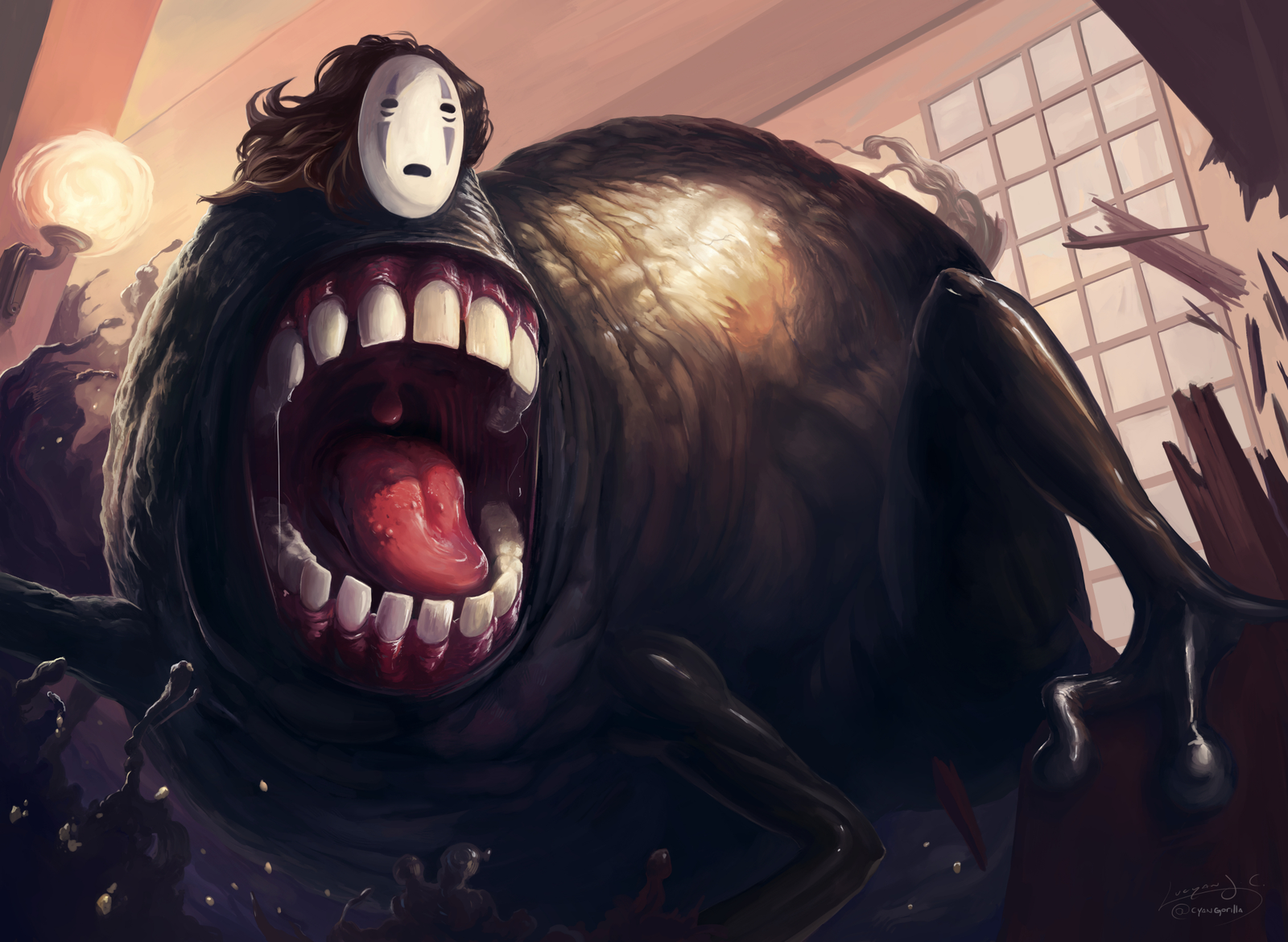 Faceless - Art, Anime, Spirited Away, Kaonashi, 