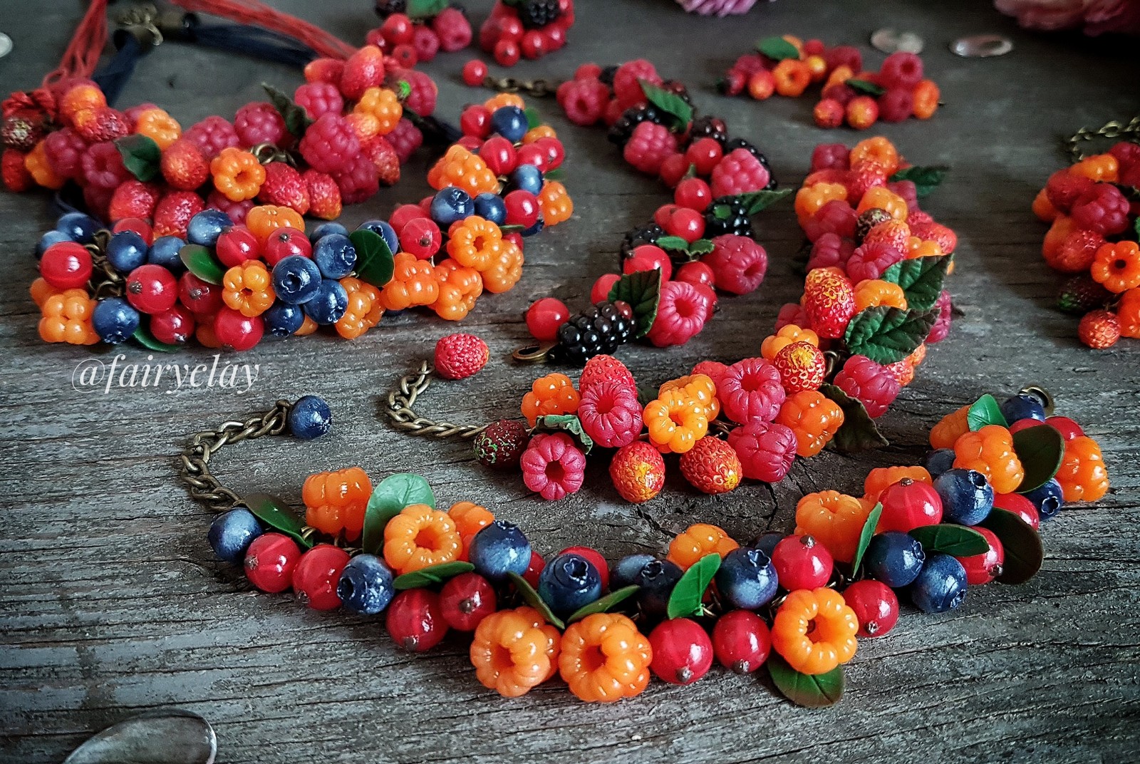 A lot of. Lots of berries - My, Creation, Handmade, With your own hands, Needlework without process, Polymer clay, Decoration, Longpost