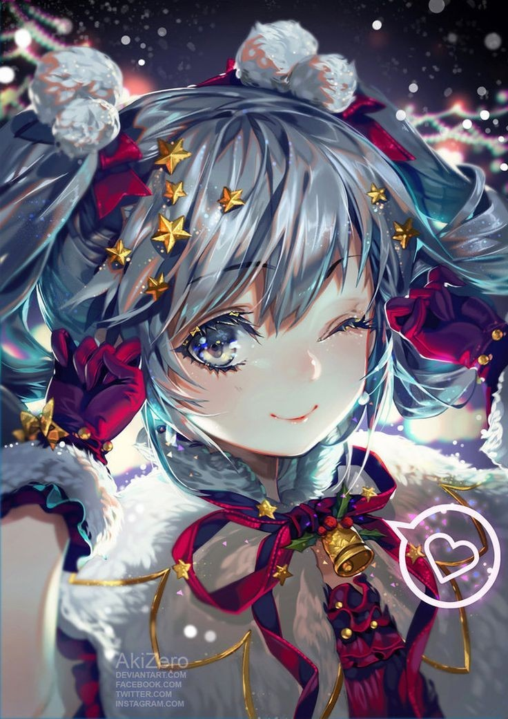 The holiday comes to us! - Anime, Not anime, Vocaloid, Meiko, Hatsune Miku, , Anime art, Christmas, Longpost