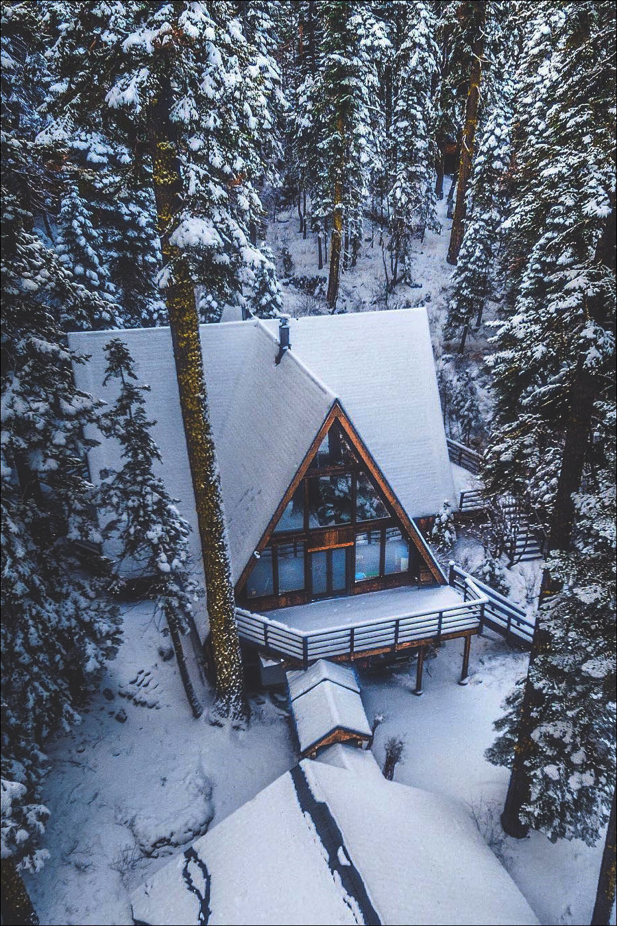 Дома в лесу зимой (139 фото)