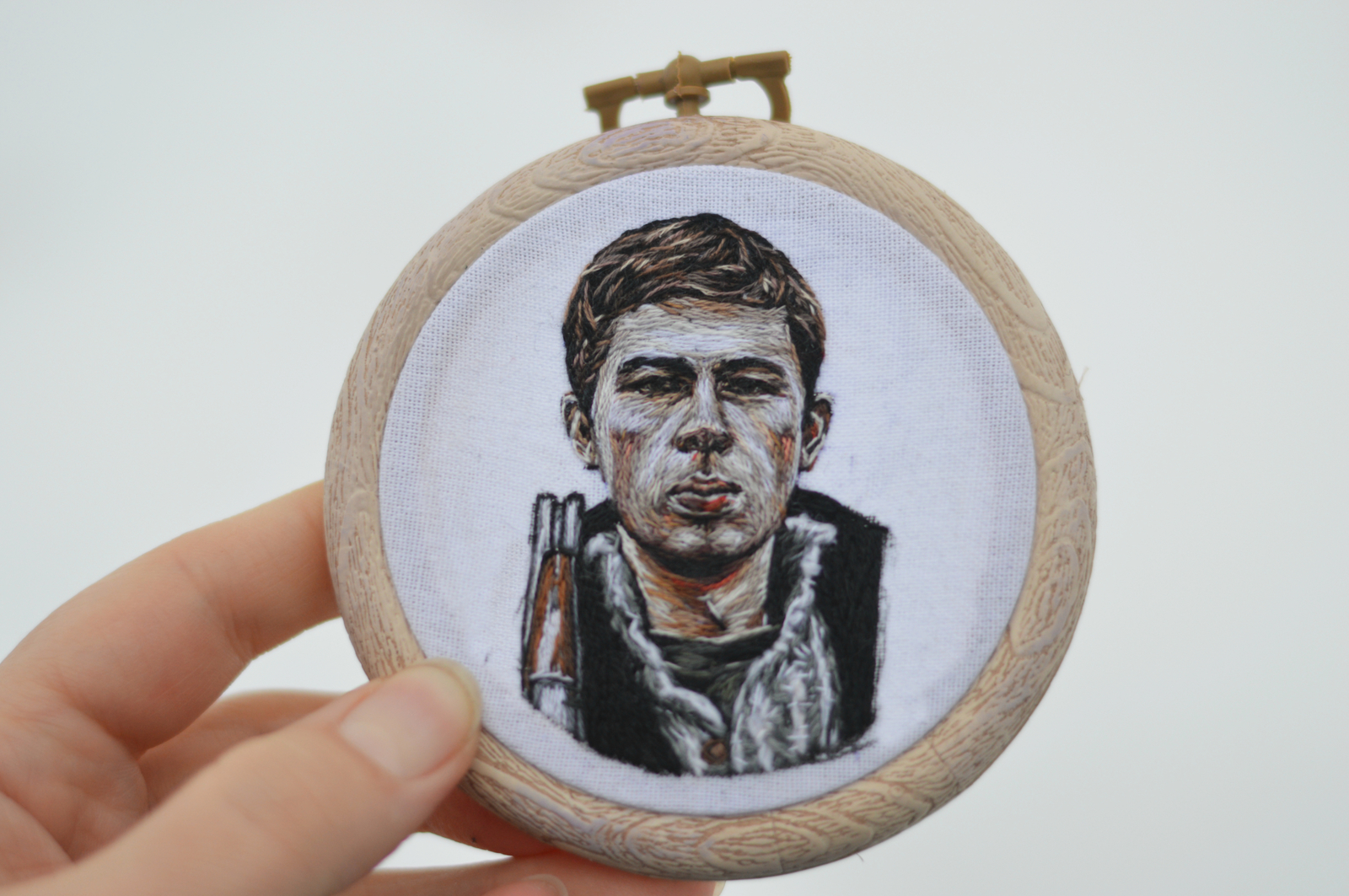 HOW I EMBROIDERE PORTRAITS - My, Bodrov, Brother 2, Embroidery, Needlework, Longpost, Handmade, Needlework with process, Brooch