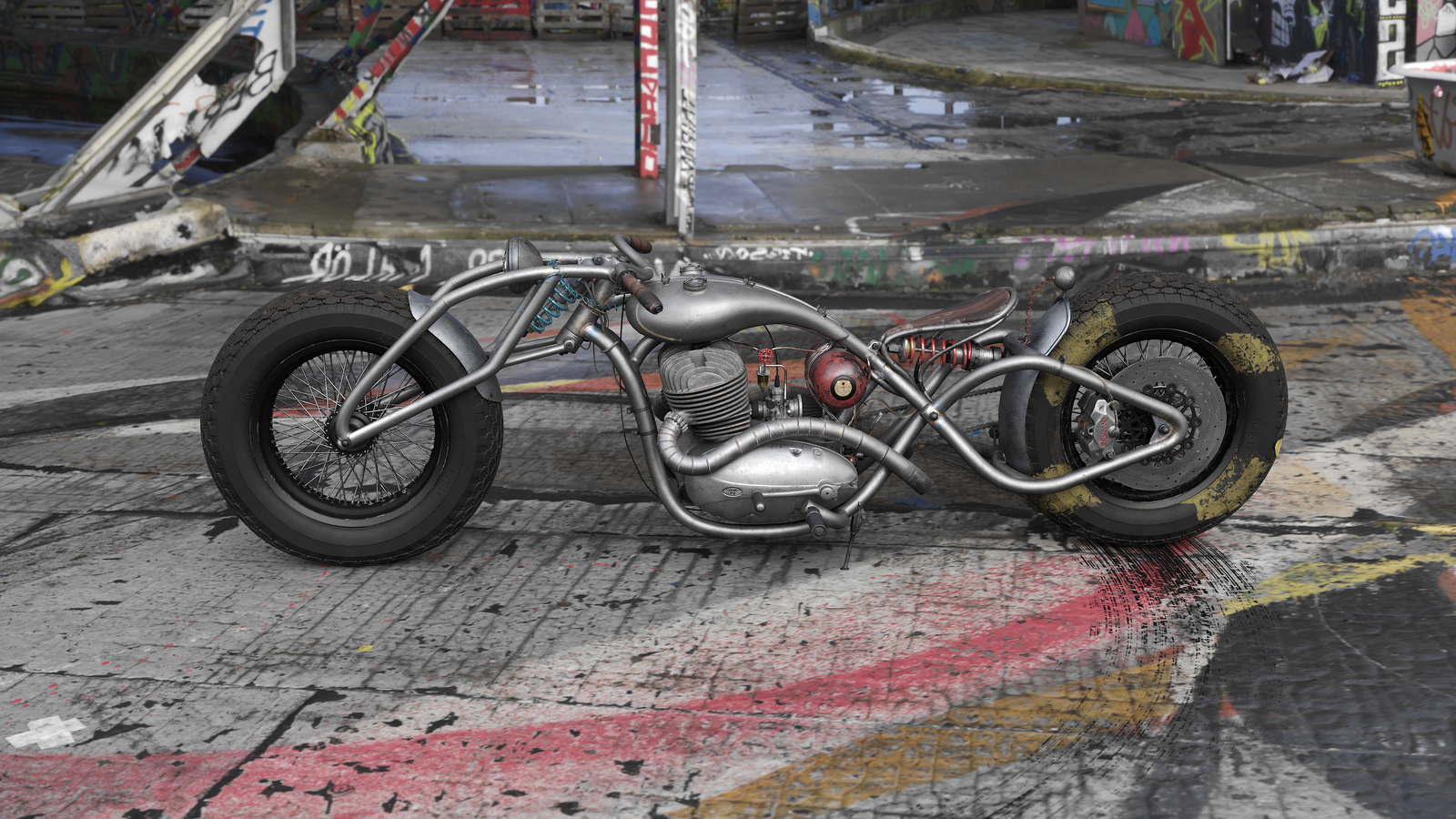 Jawa 354 Charon custom moto - Моё, Ява, Мотоциклы, Кастом, Концепт, 3DS max, Substance painter, Photoshop, Длиннопост, Corona Render, Мото, Кастомизация