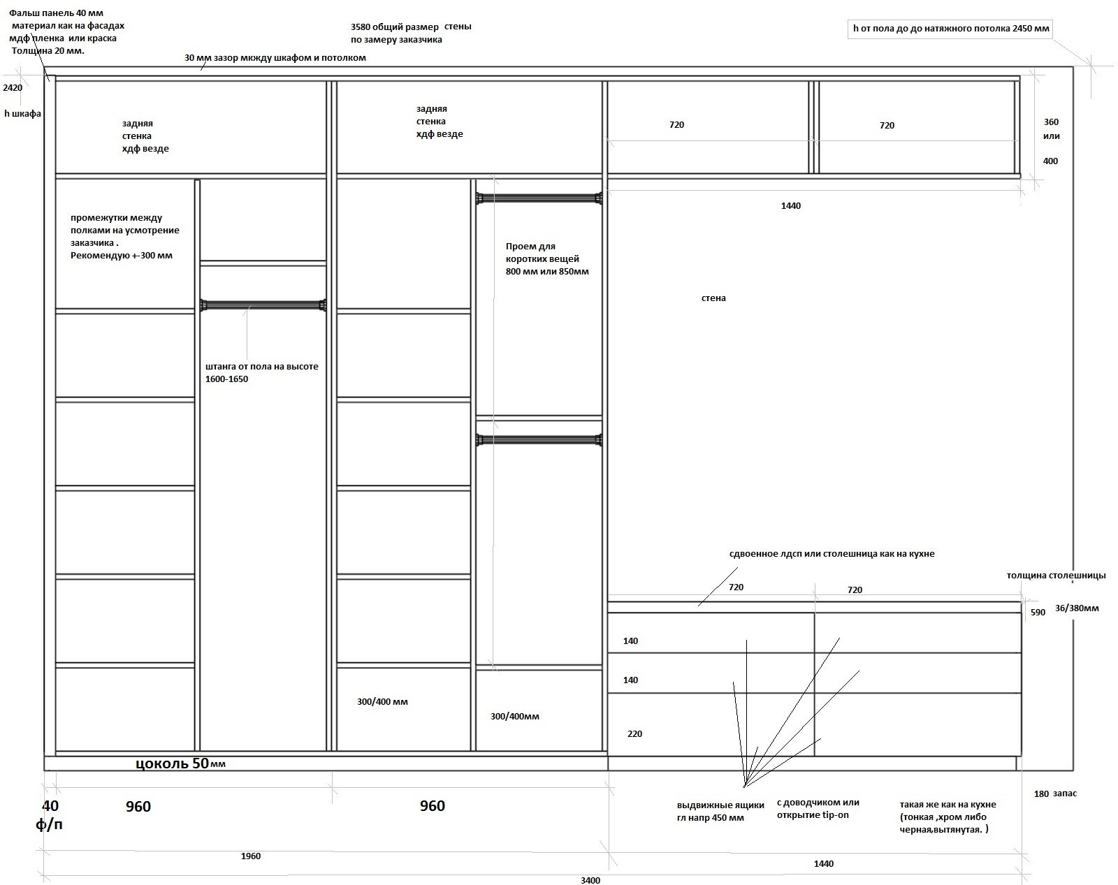 Design project of a studio in St. Petersburg 3500 * 3500. Kitchen, bedroom, hall, all at once) - My, Design, Repair, Furniture, Kitchen, Longpost