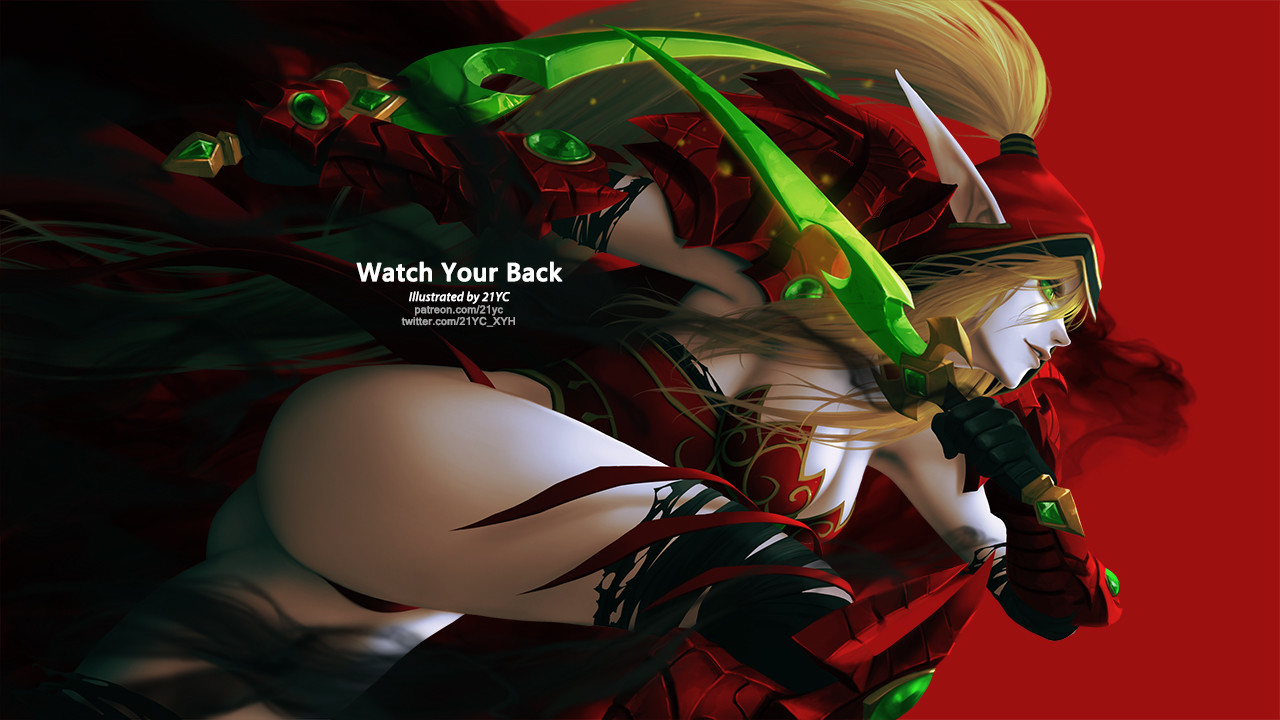 Watch Your Back Art - Арт, 21yc, Warcraft, World of Warcraft, Валира, WOW, Эльфийка, Эльфы