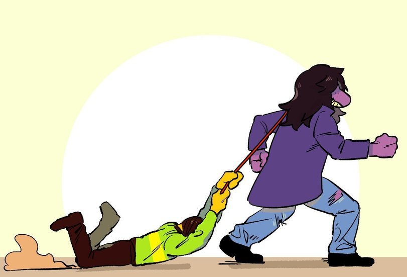 Keep your wild girlfriends on a leash - Deltarune, Kris, Susie, Art, Games