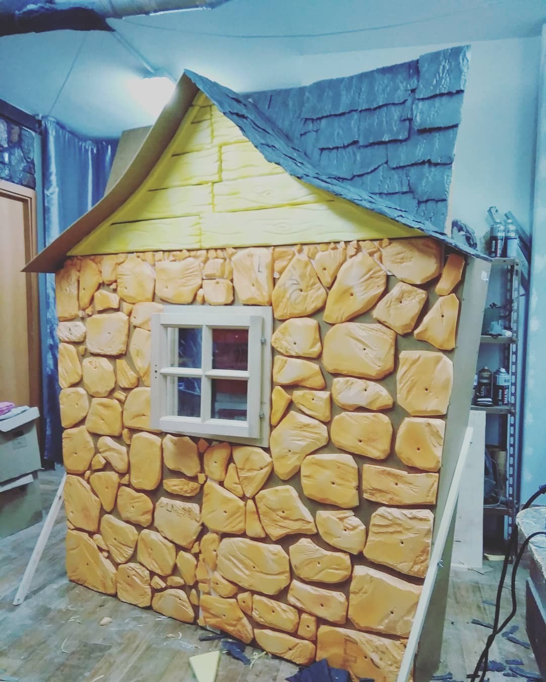 Witch's house. Screen decoration for the theatre. Process of creation. - My, Scenery, Screen, Prop School, Stand, Cosplay, Props, Longpost, Needlework with process