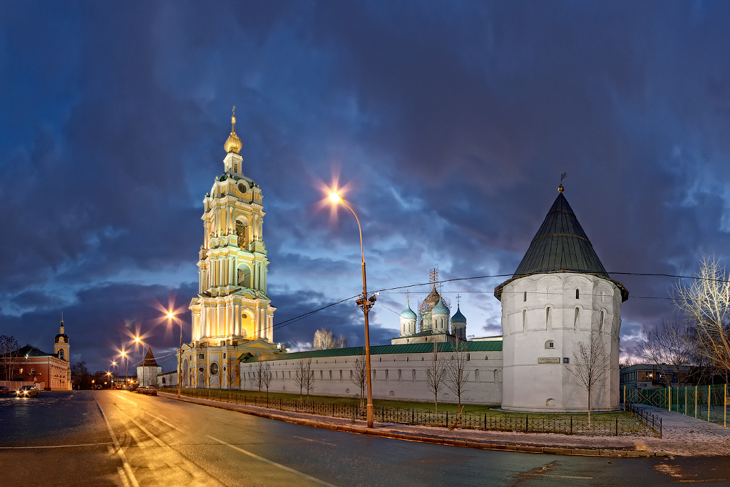 Novospassky Monastery - My, Novospassky Monastery, Moscow, Aerial photography, Winter, Evening, The photo